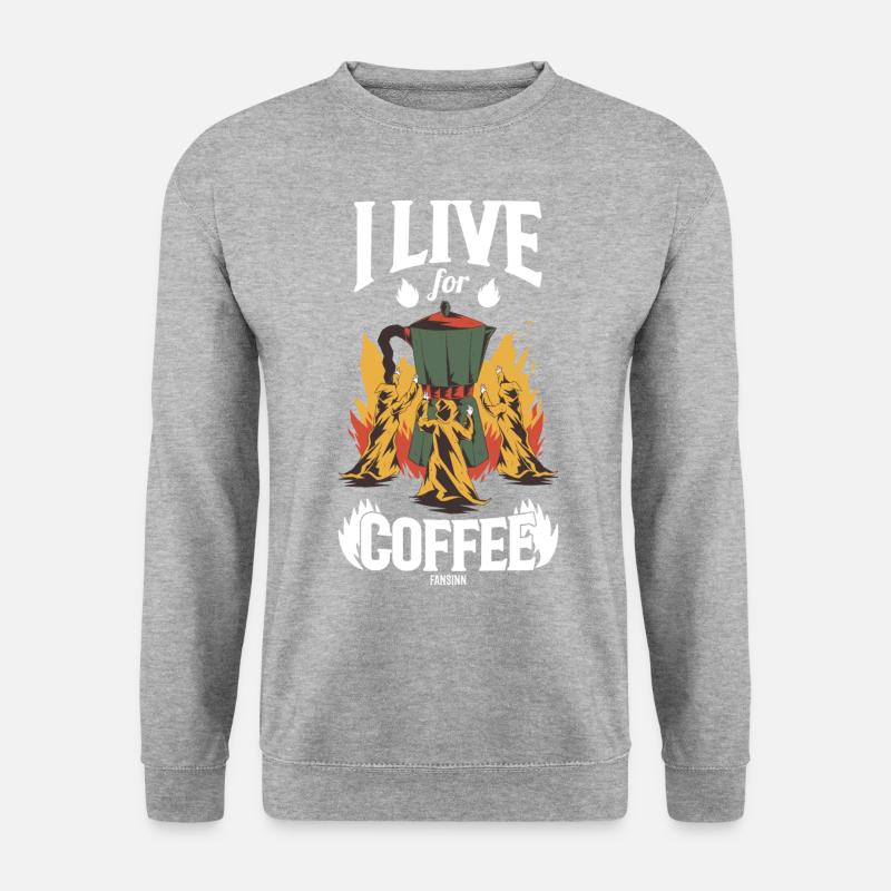 Kaffee - Unisex Pullover - Weißgrau meliert