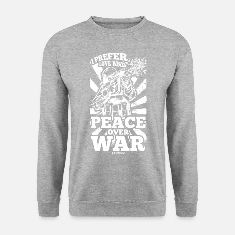 Frieden Liebe Statement - Unisex Pullover - Weißgrau meliert