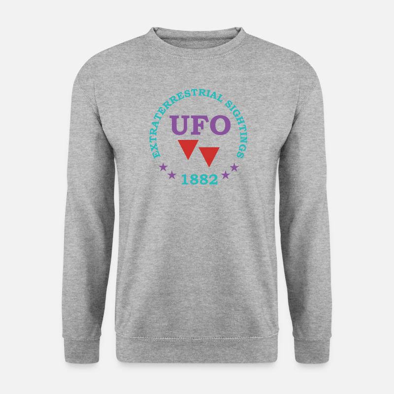 UFOs in Amerika und Mond - Unisex Pullover - Weißgrau meliert