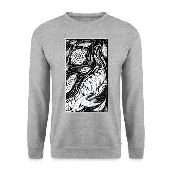 Renard démon - Sweat-shirt Unisexe - gris chiné - Devant - Alina (178cm) & Michal (187cm)