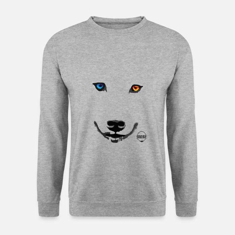 VERON WOLF - Unisex Pullover - Weißgrau meliert