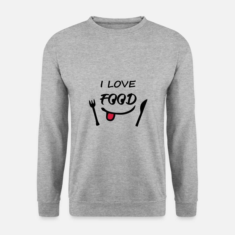 J'adore manger. - Sweat-shirt Unisexe - gris chiné