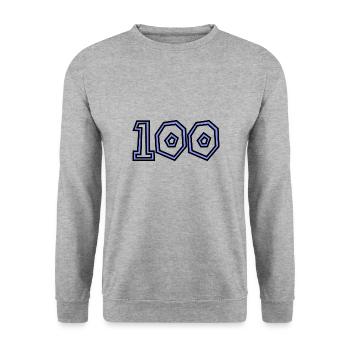 100. 100 YEARS. 100th ANNIVERSARY. 100 BIRTHDAY - Unisex Sweatshirt - salt & pepper - Front - Alina (178cm) & Michal (187cm)