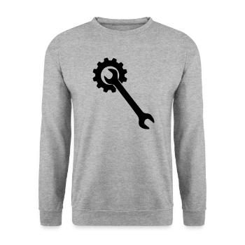 Wrench tool - Unisex Sweatshirt - salt & pepper - Front - Alina (178cm) & Michal (187cm)
