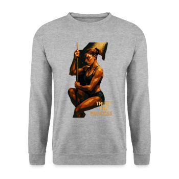 Pole Dance Trust the Process – Focus & Power - Unisex Sweatshirt - salt & pepper - Front - Alina (178cm) & Michal (187cm)