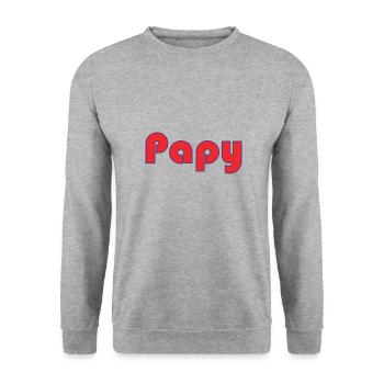 BONNE FÊTE PAPA. PAPA. FÊTE DES PÈRES. PÈRE - Sweat-shirt Unisexe - gris chiné - Devant - Alina (178cm) & Michal (187cm)