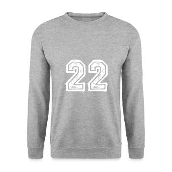 22 nombre de maillots - Sweat-shirt Unisexe - gris chiné - Devant - Alina (178cm) & Michal (187cm)