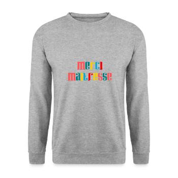 THANK YOU. MISTRESS - Unisex Sweatshirt - salt & pepper - Front - Alina (178cm) & Michal (187cm)