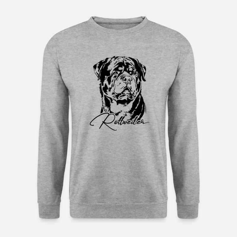 ROTTWEILER Hund Rotti Rottie IGP Wilsigns Hunde - Unisex Pullover - Weißgrau meliert