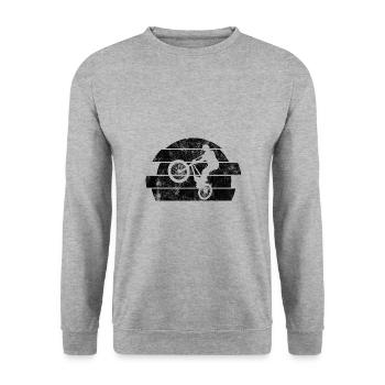 BMX Vélo Vélo Rétro Cadeau Vélo Motocross - Sweat-shirt Unisexe - gris chiné - Devant - Alina (178cm) & Michal (187cm)