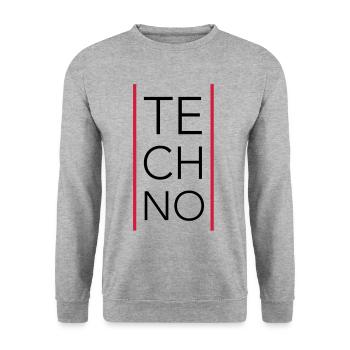 Techno - Unisex Pullover - Weißgrau meliert - Vorne - Alina (178cm) & Michal (187cm)