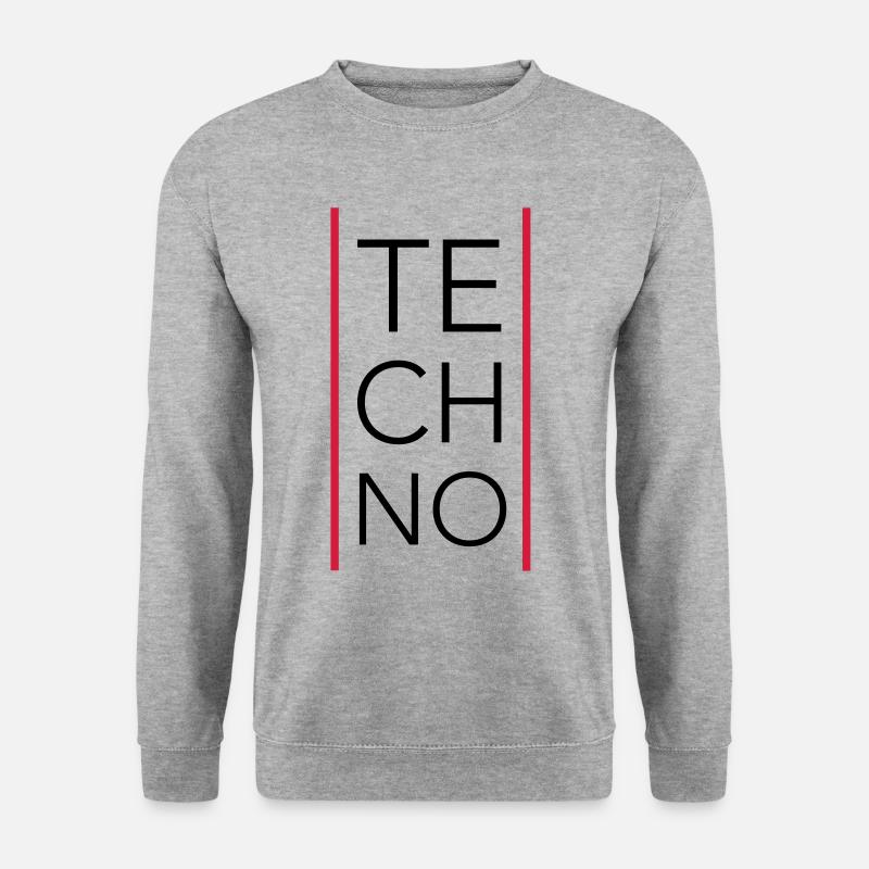 Techno - Unisex Pullover - Weißgrau meliert