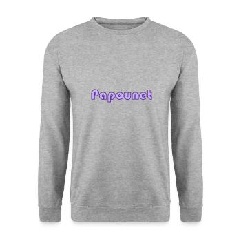 BONNE FÊTE PAPA. PAPA. FÊTE DES PÈRES. PÈRE - Sweat-shirt Unisexe - gris chiné - Devant - Alina (178cm) & Michal (187cm)