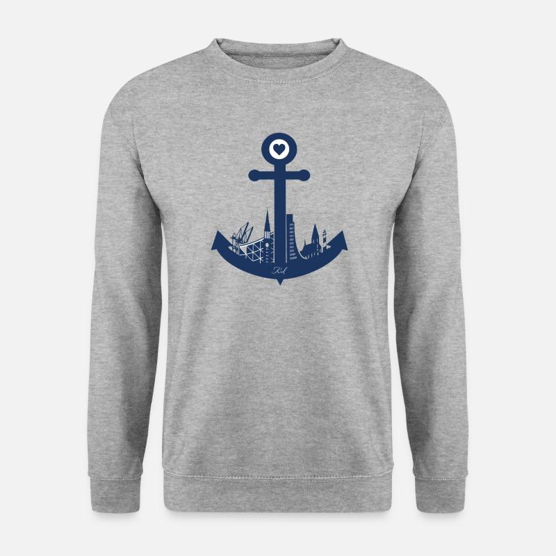 Kiel - Unisex Pullover - Weißgrau meliert