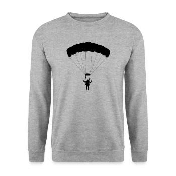parachute skydiving parachuting skydiver - Unisex Sweatshirt - salt & pepper - Front - Alina (178cm) & Michal (187cm)