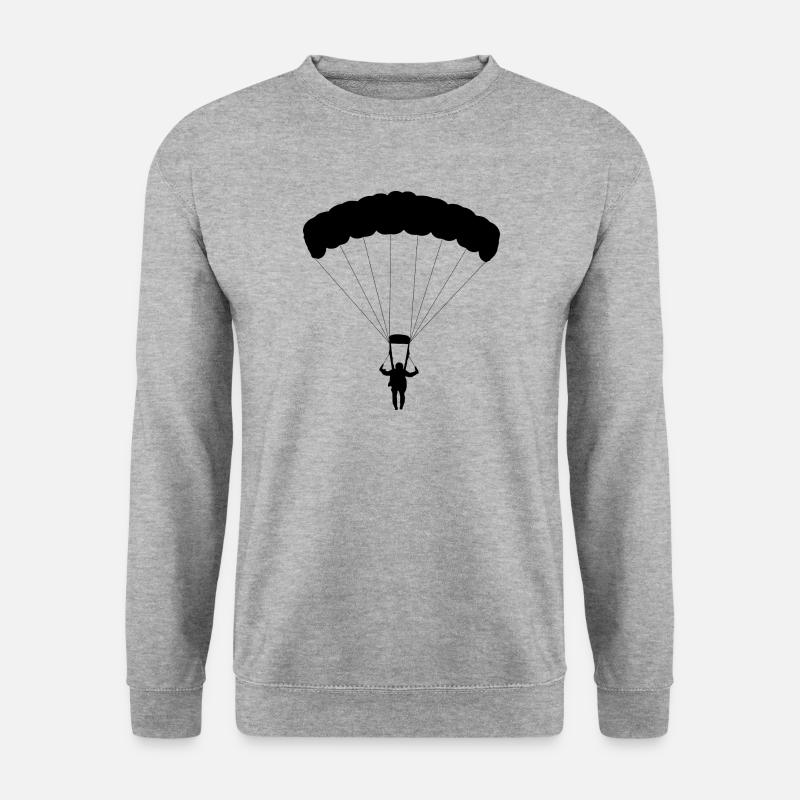 parachute fallschirmspringen parachuting skydiver - Unisex Pullover - Weißgrau meliert