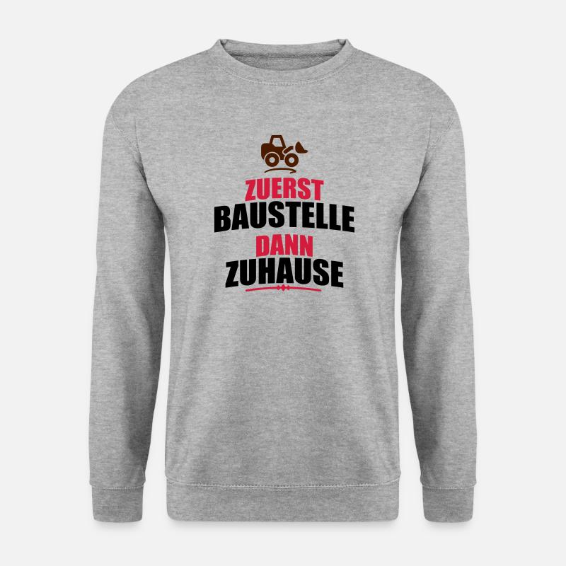 Baustelle - Unisex Pullover - Weißgrau meliert