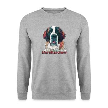 St. bernard - Unisex Sweatshirt - salt & pepper - Front - Alina (178cm) & Michal (187cm)
