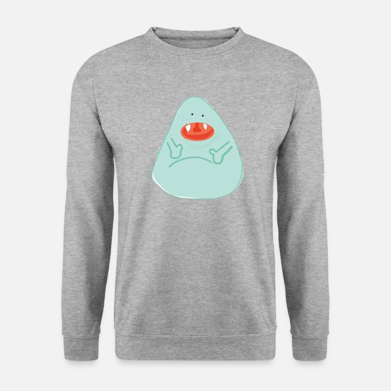 Kleines grünes Monster - Unisex Pullover - Weißgrau meliert