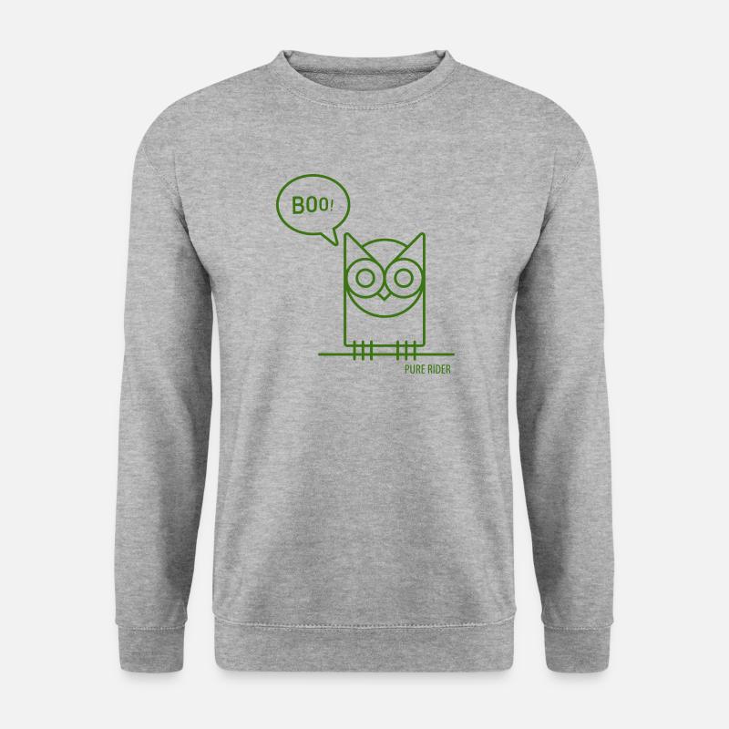 PureRider Eule - Unisex Pullover - Weißgrau meliert
