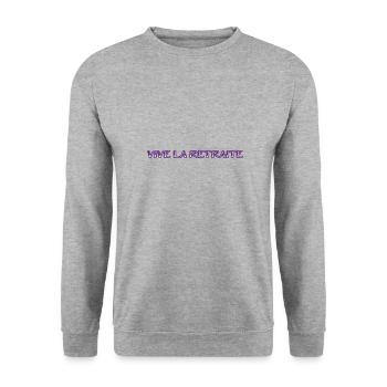 RETRAITE. RETRAITE. RETRAITEE. SENIOR. MAMIE. PAPY - Sweat-shirt Unisexe - gris chiné - Devant - Alina (178cm) & Michal (187cm)