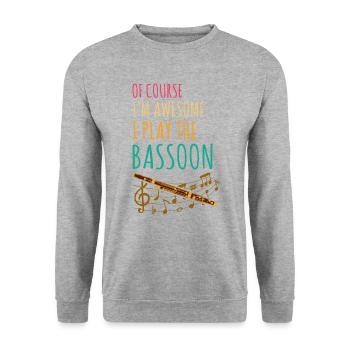 Instrument à vent en bois et instrument à vent basson - Sweat-shirt Unisexe - gris chiné - Devant - Alina (178cm) & Michal (187cm)