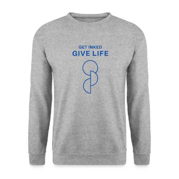 Organ Donation - Get Inked Give Life - Unisex Sweatshirt - salt & pepper - Front - Alina (178cm) & Michal (187cm)