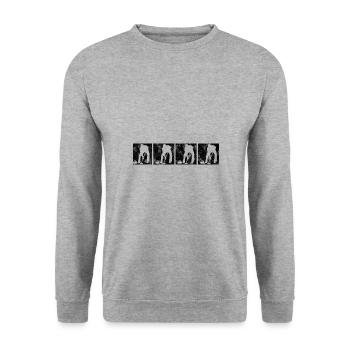 Curling sur glace Curling Retro Cadeau - Sweat-shirt Unisexe - gris chiné - Devant - Alina (178cm) & Michal (187cm)
