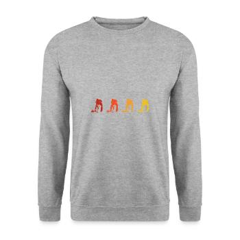 Curling sur glace Curling Retro Cadeau - Sweat-shirt Unisexe - gris chiné - Devant - Alina (178cm) & Michal (187cm)
