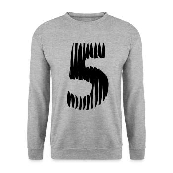 Maillot numéro 5 - Sweat-shirt Unisexe - gris chiné - Devant - Alina (178cm) & Michal (187cm)