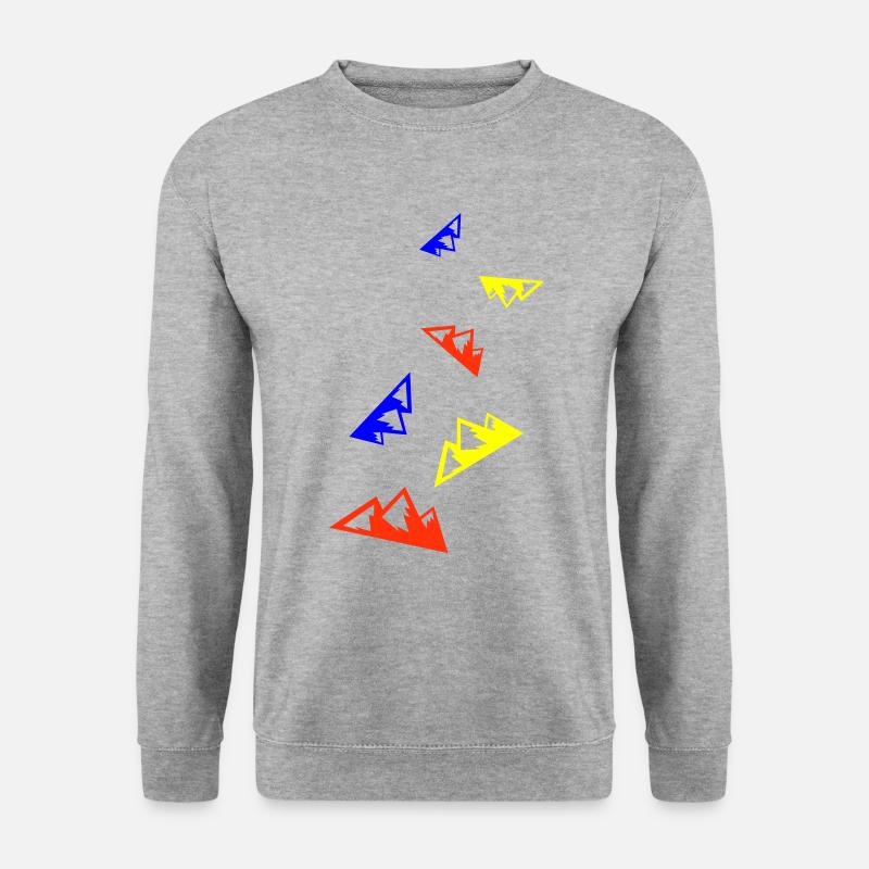 Berg Icon Bunt - Unisex Pullover - Weißgrau meliert