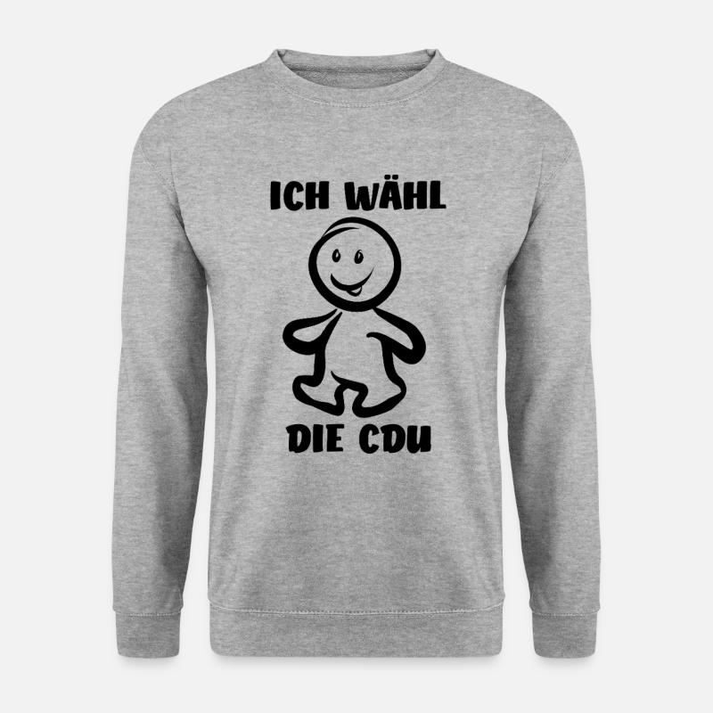 Ich wähl die CDU - Wähler - Stimme - Unisex Pullover - Weißgrau meliert