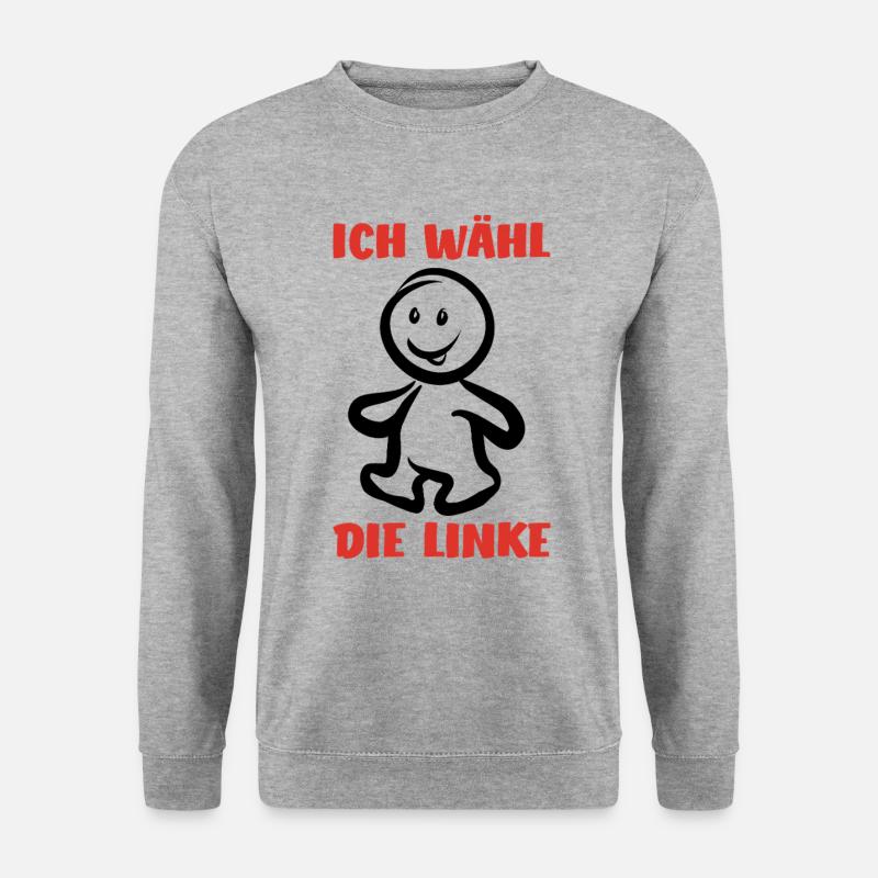 Ich wähl die Linke - Wähler - Stimme - Unisex Pullover - Weißgrau meliert