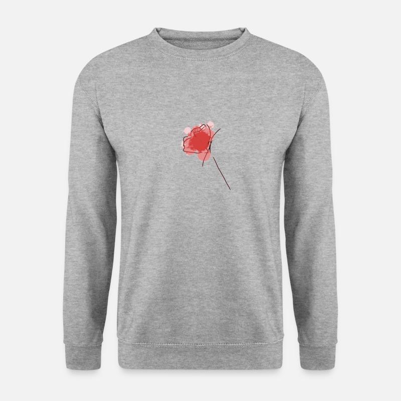 RedRose - Unisex Pullover - Weißgrau meliert