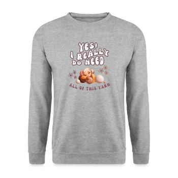 Artisanat avec de la laine pour le tricot et le crochet - Sweat-shirt Unisexe - gris chiné - Devant - Alina (178cm) & Michal (187cm)