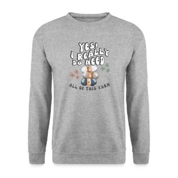 Pelotes de laine pour le tricot et l’artisanat au crochet - Sweat-shirt Unisexe - gris chiné - Devant - Alina (178cm) & Michal (187cm)