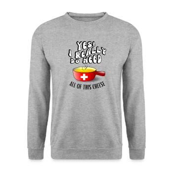 Cheese Fondue Funny Saying for Cheese Fondue Party - Unisex Sweatshirt - salt & pepper - Front - Alina (178cm) & Michal (187cm)