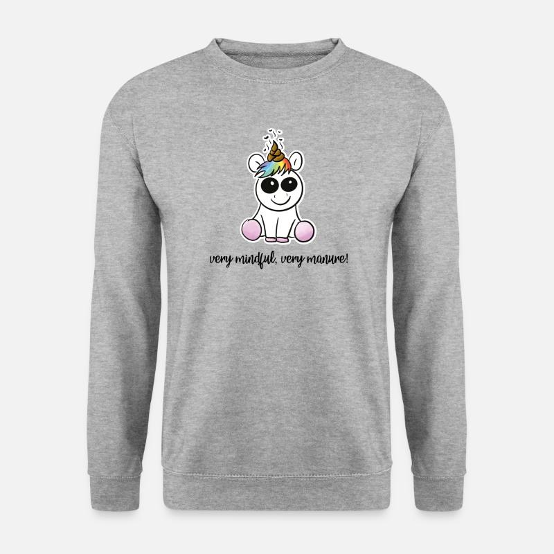 Poonicorn - very mindful, very manure - Unisex Pullover - Weißgrau meliert