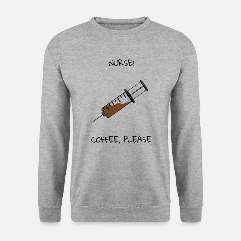 Nurse! Kaffe, snälla - Unisextröja - vitgråmelerad