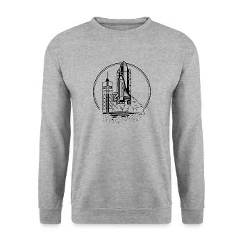 Space Shuttle - Astronaut - Unisex Sweatshirt - salt & pepper - Front - Alina (178cm) & Michal (187cm)