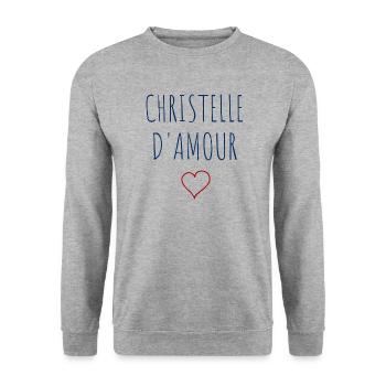 CHRISTELLE D'AMOUR - COEUR - Sweat-shirt Unisexe - gris chiné - Devant - Alina (178cm) & Michal (187cm)