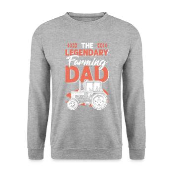 Legende Farmer Papa - Unisex Pullover - Weißgrau meliert - Vorne - Alina (178cm) & Michal (187cm)