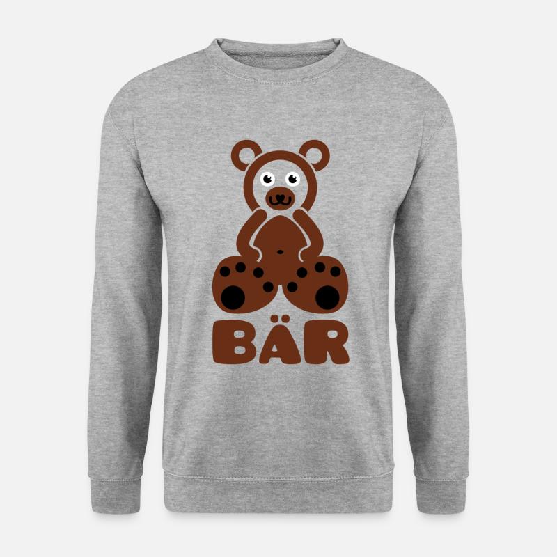 Ein Bär mit Text - Unisex Pullover - Weißgrau meliert