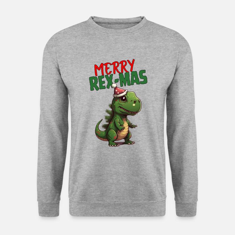 Merry Rex-Mas - Unisex Pullover - Weißgrau meliert