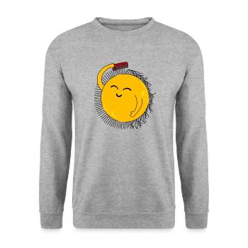 Sun and positivity - Unisex Sweatshirt - salt & pepper - Front - Alina (178cm) & Michal (187cm)