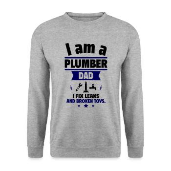 Dad Plumber,Gift for Father's Day - Unisex Sweatshirt - salt & pepper - Front - Alina (178cm) & Michal (187cm)