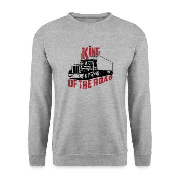 King Of the Road - Unisex Pullover - Weißgrau meliert - Vorne - Alina (178cm) & Michal (187cm)