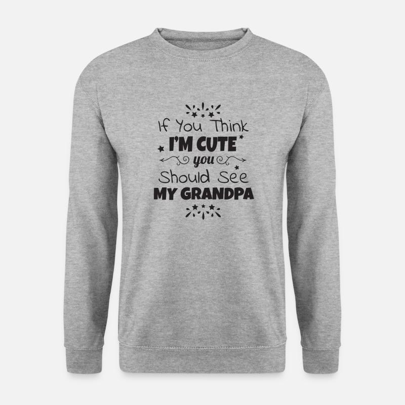 Baby süß Opa Großvater Geburt Geschenk - Unisex Pullover - Weißgrau meliert