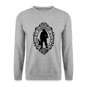 Barbar - Unisex Pullover - Weißgrau meliert - Vorne - Alina (178cm) & Michal (187cm)
