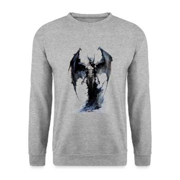 Dragon - Unisex Sweatshirt - salt & pepper - Front - Alina (178cm) & Michal (187cm)